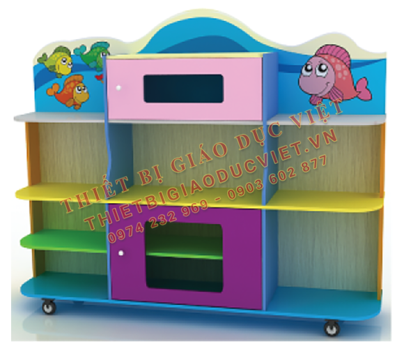 Tủ kệ gỗ mầm non - 47