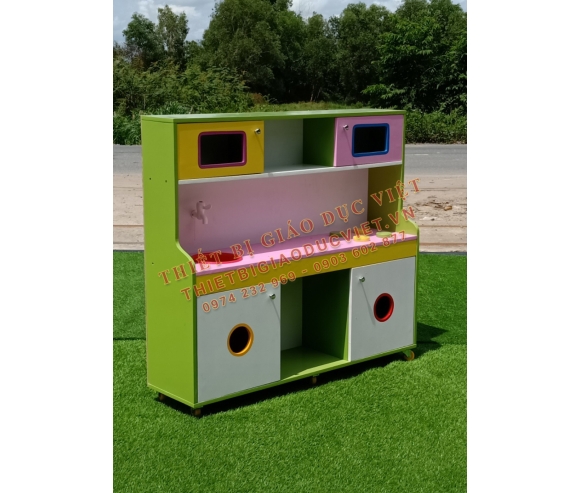 Tủ kệ gỗ mầm non - 49