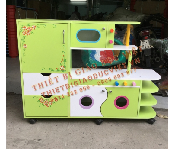 Tủ kệ gỗ mầm non - 49